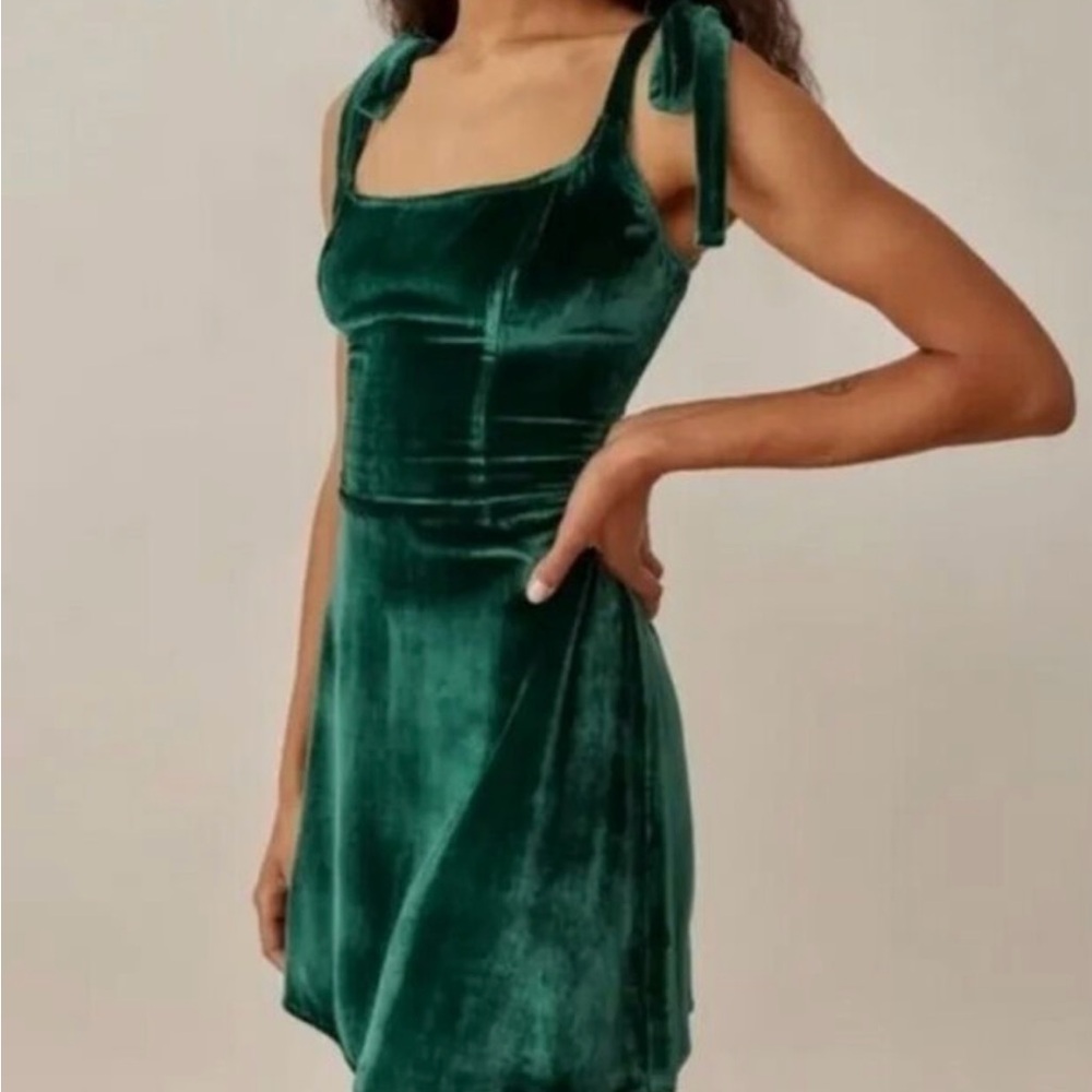 Reformation Minna Dress Emerald